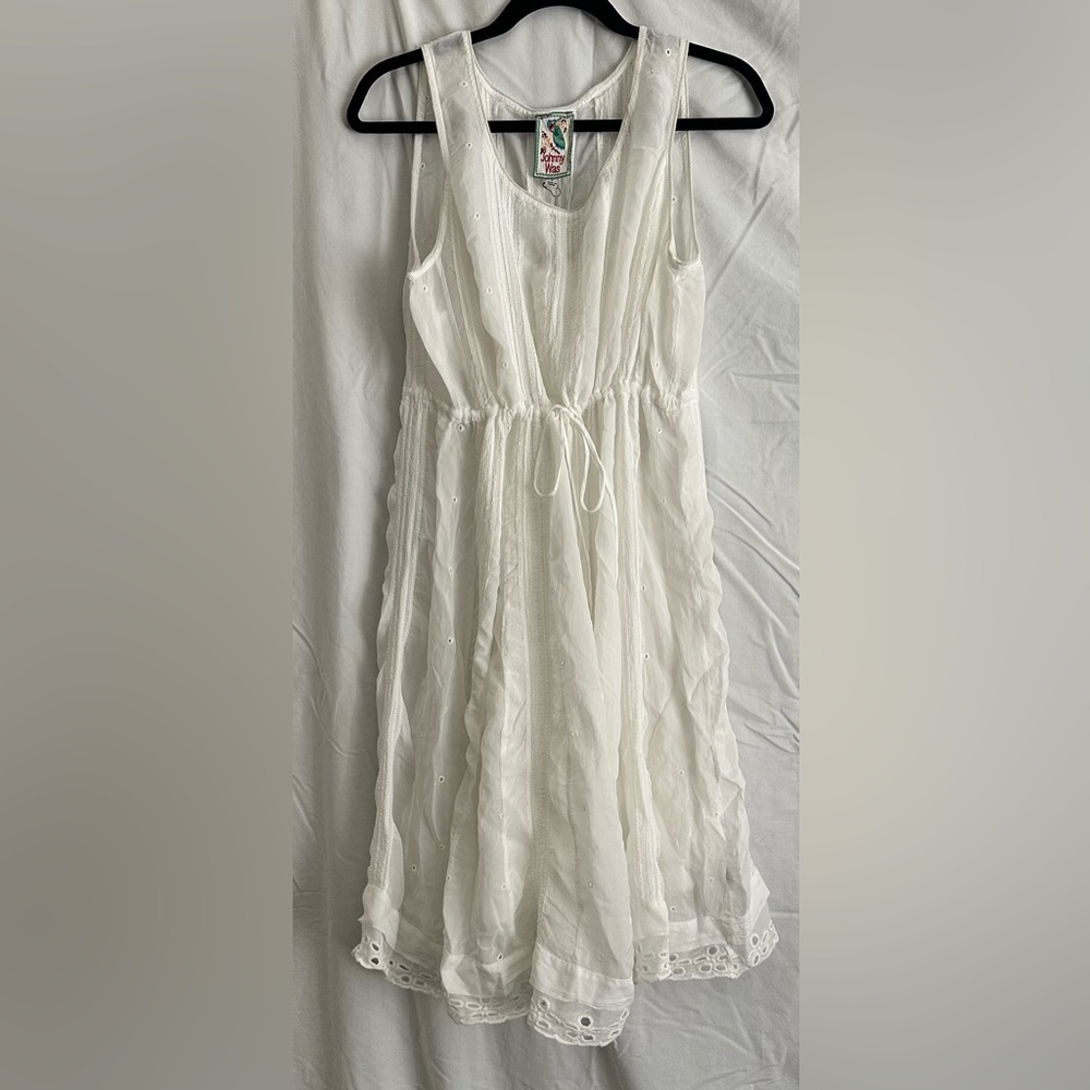 Johnny Was White Sleeveless Chemise Dress